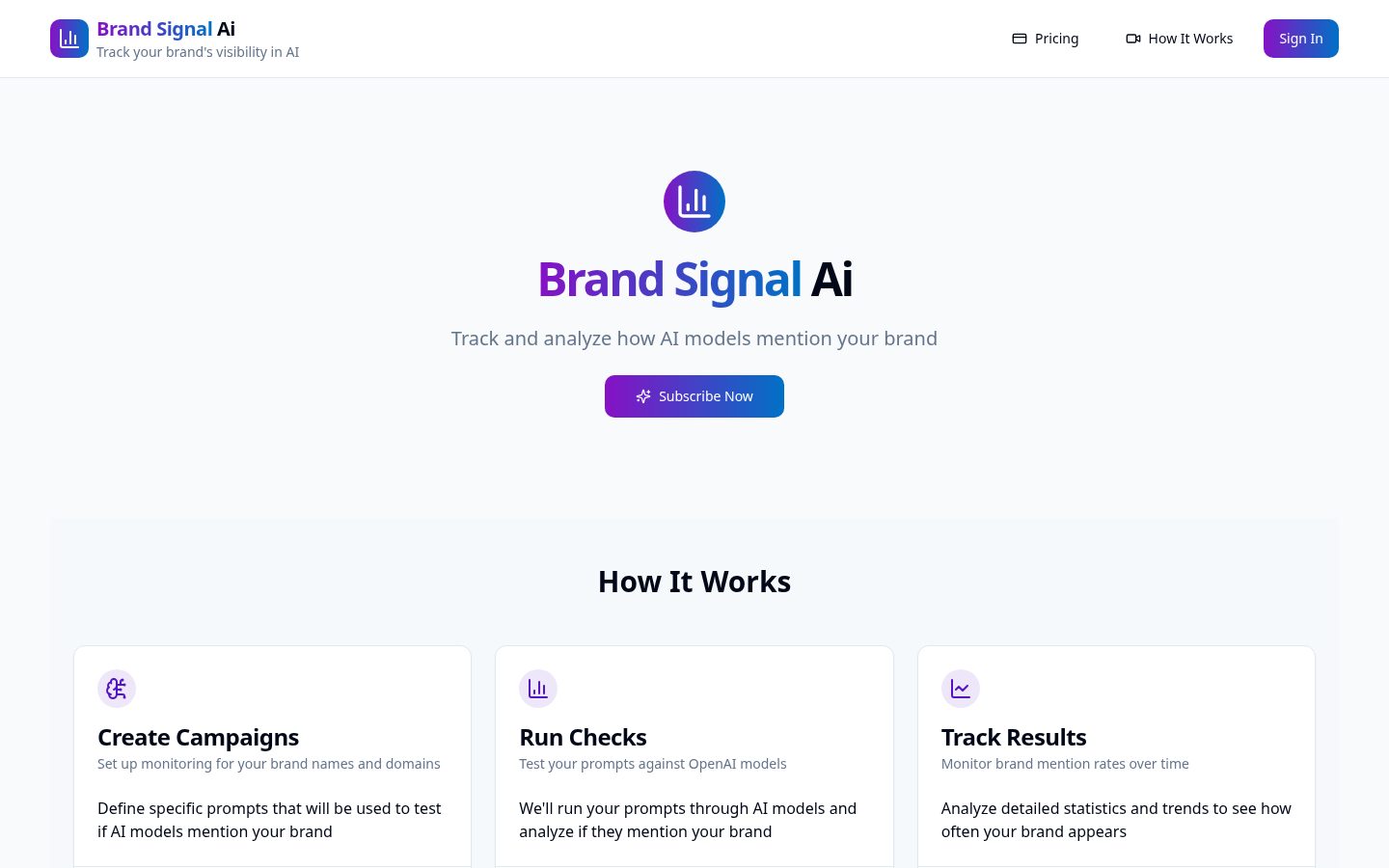 Brand Signal AI Homepage