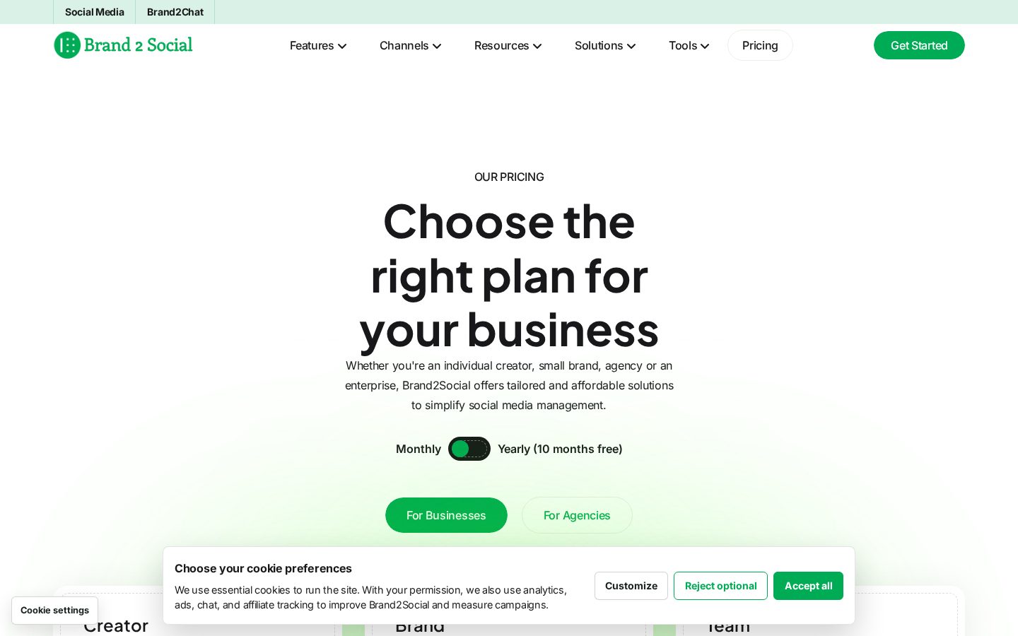 Brand2Social Pricing