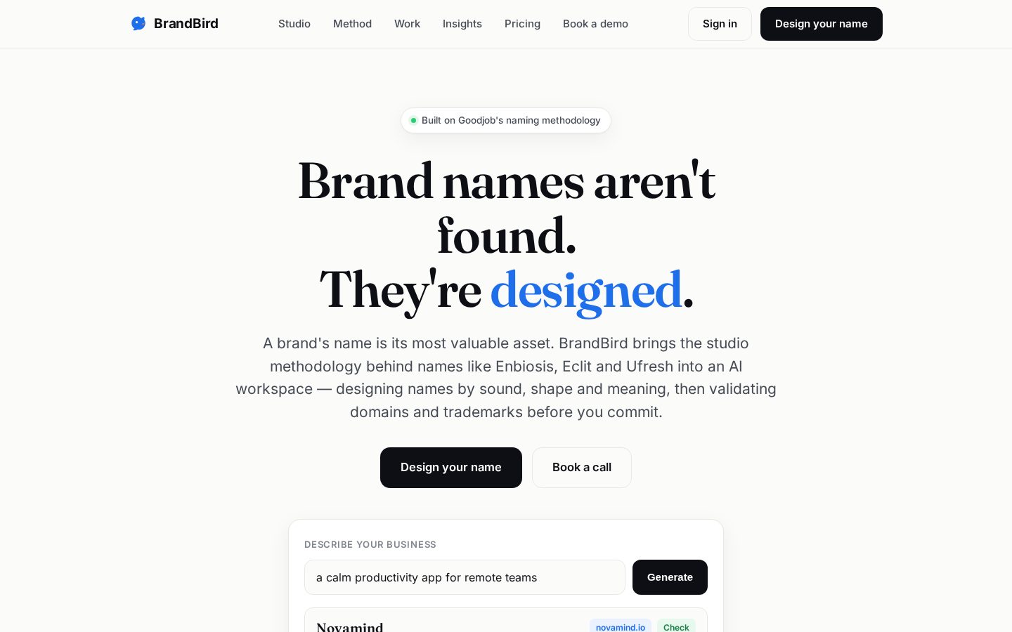 BrandBird Homepage