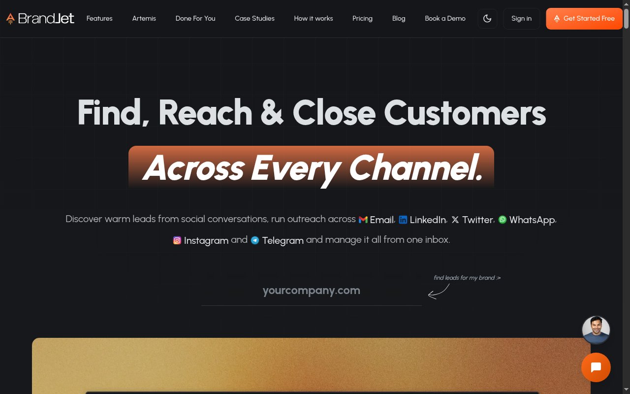 BrandJet AI homepage