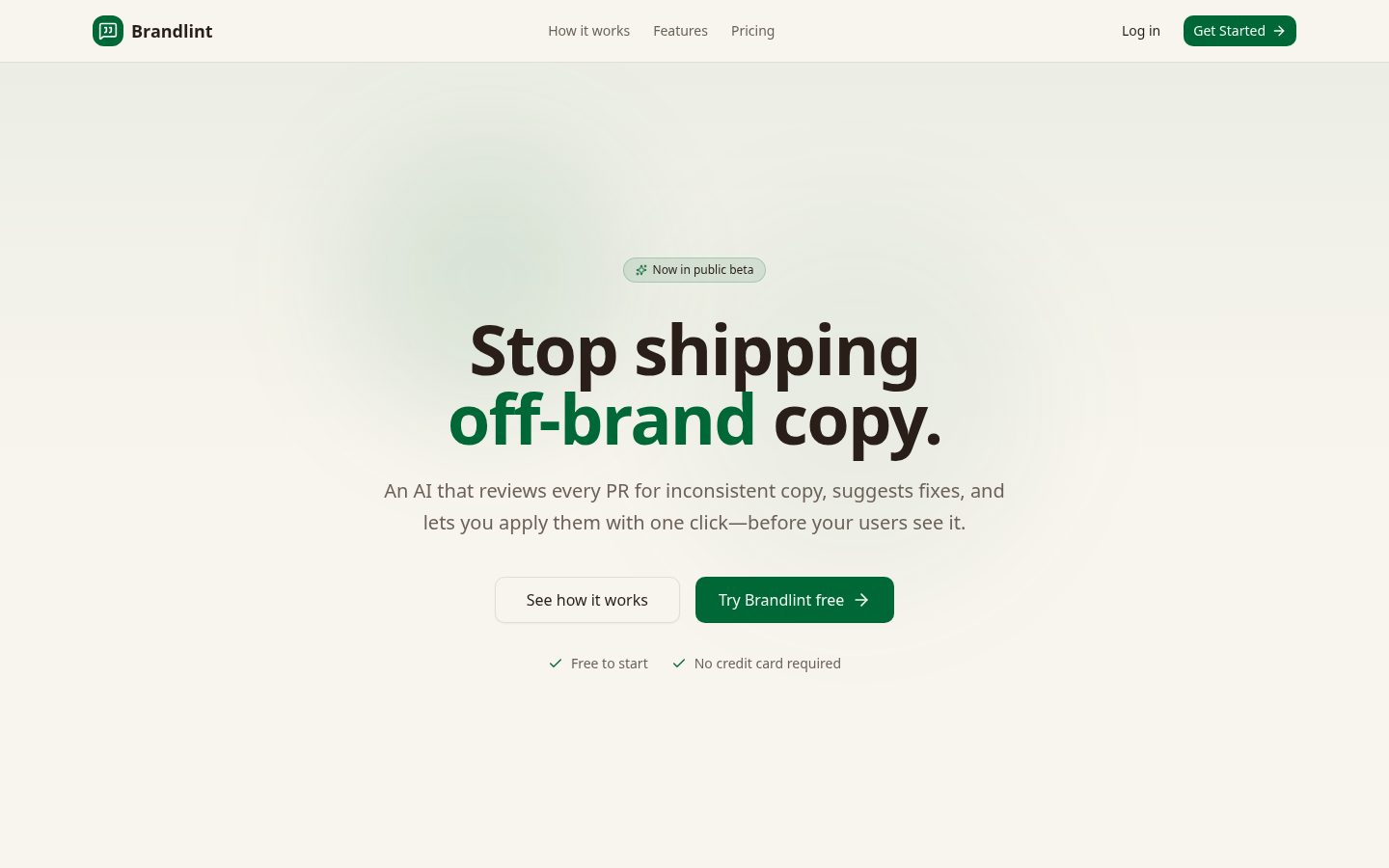 Brandlint Homepage