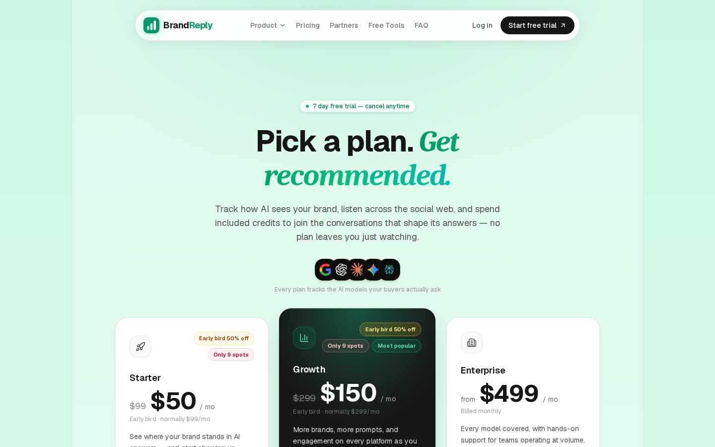 BrandReply Pricing