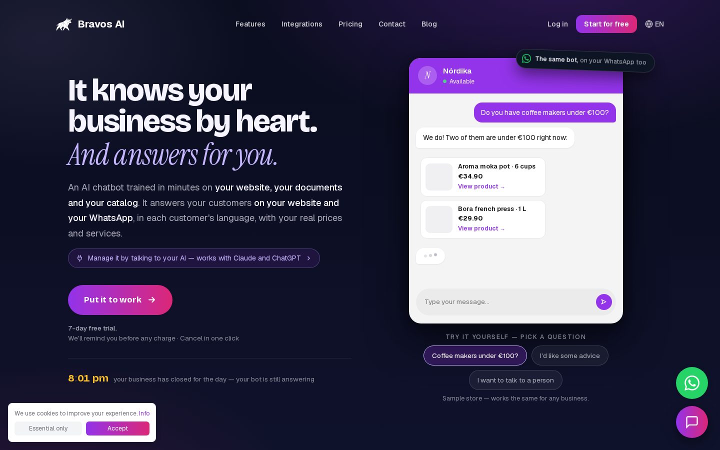 Bravos AI Homepage