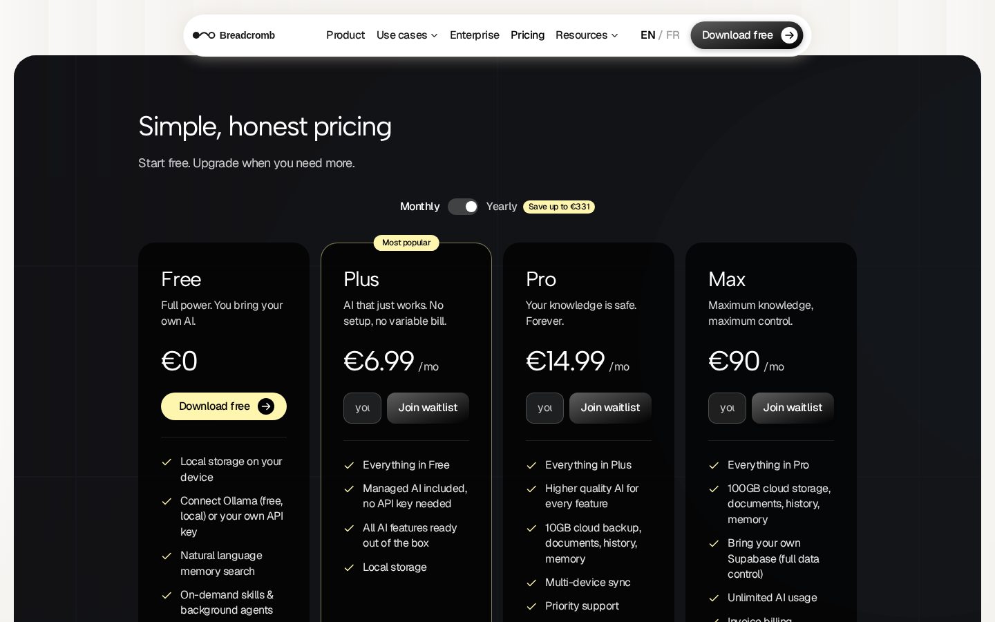 Breadcromb Pricing