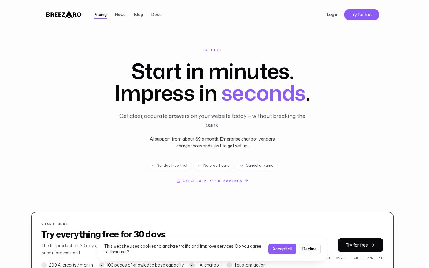 Breezaro Pricing