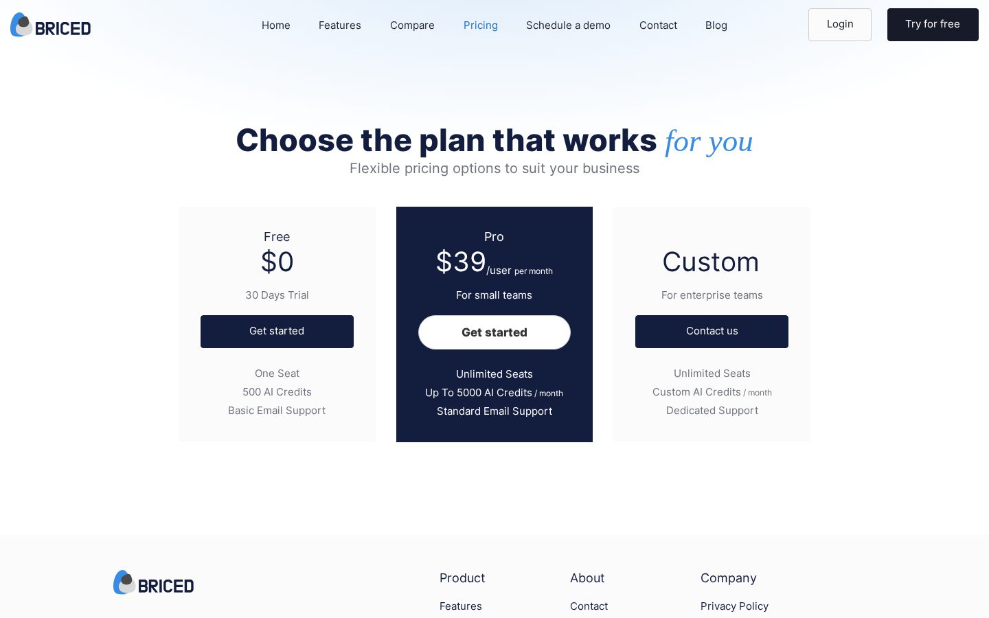 Briced Pricing