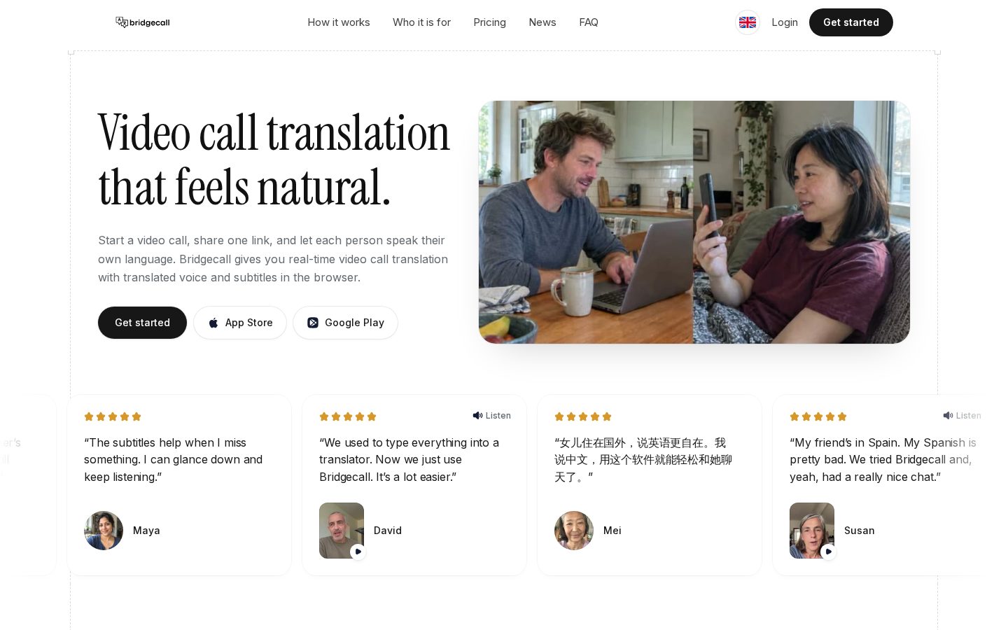 Bridgecall Homepage