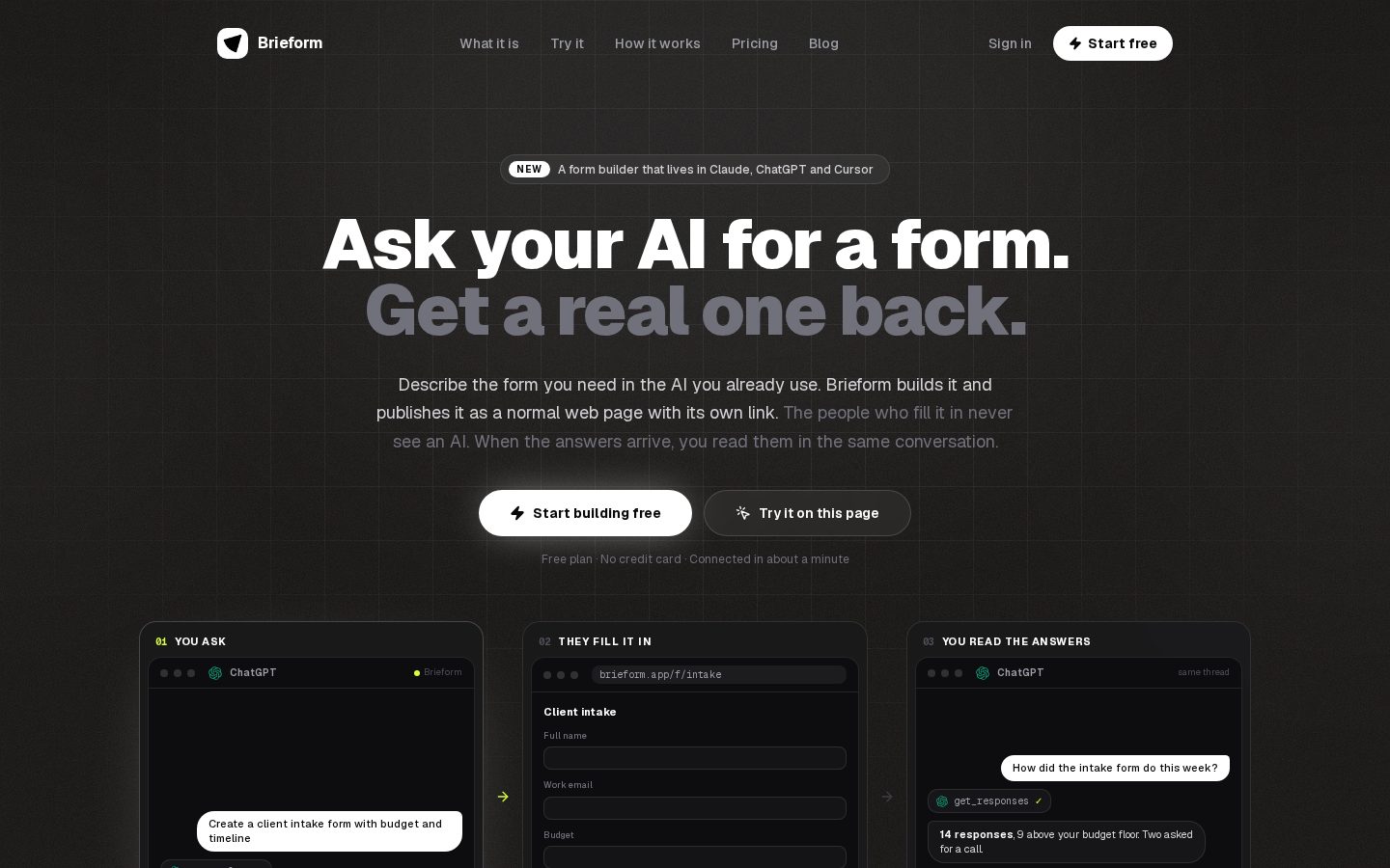 Brieform Homepage