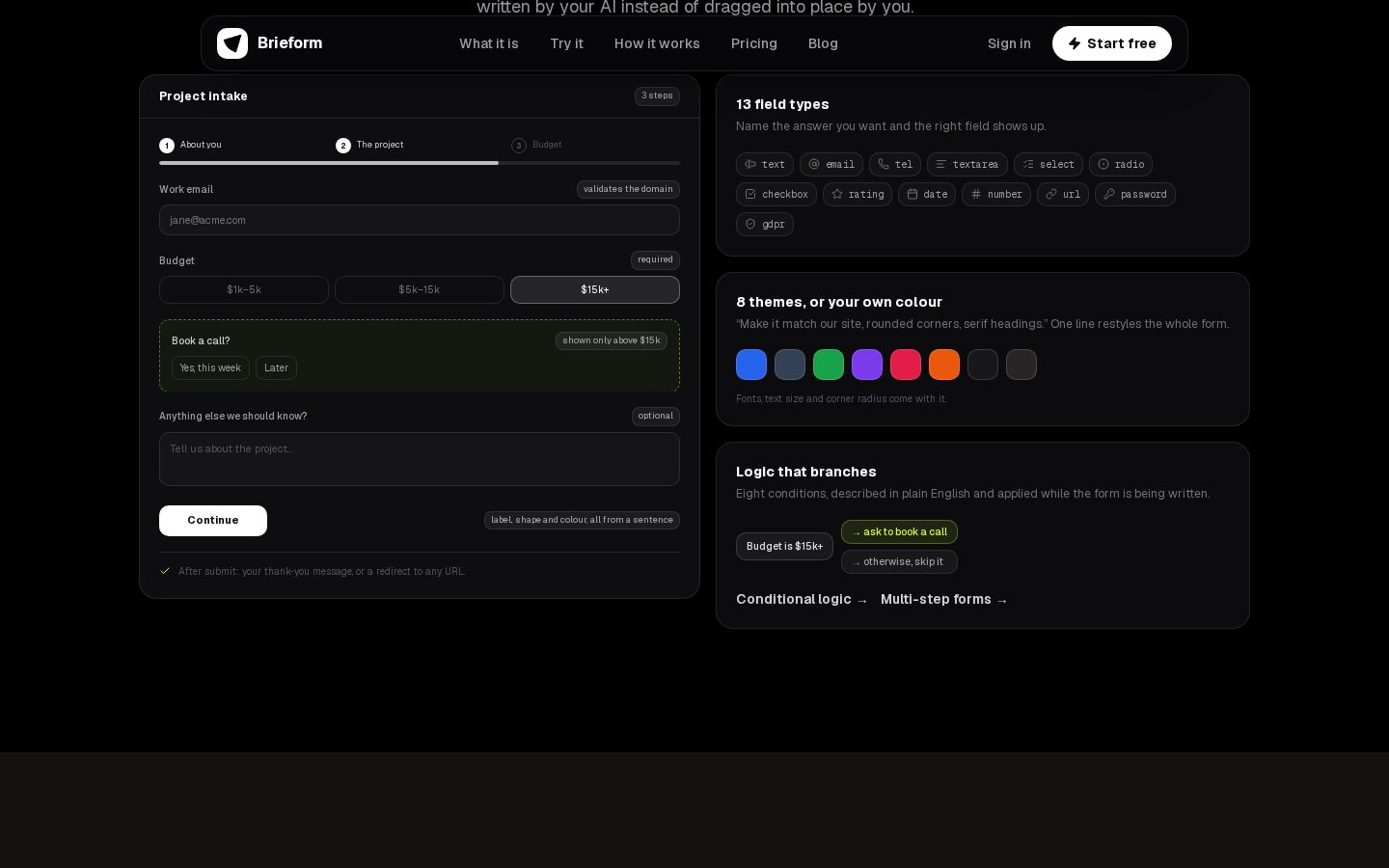 Brieform Pricing