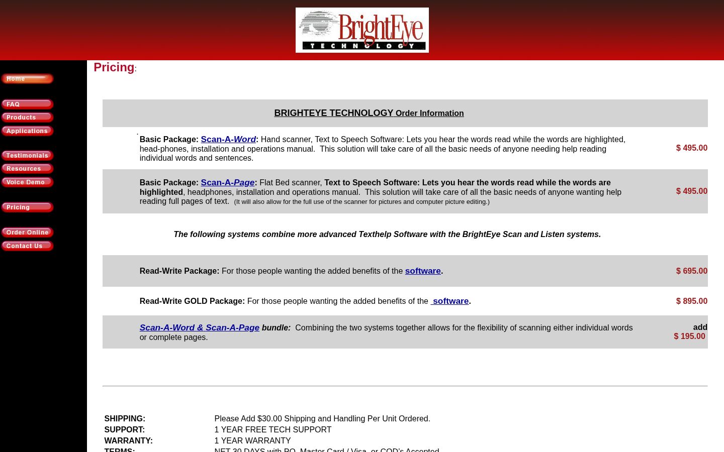 Bright Eye Pricing