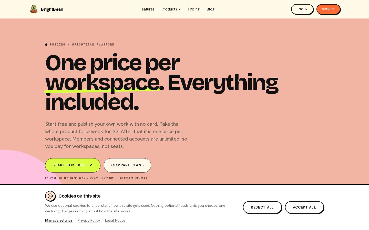 BrightBean Pricing