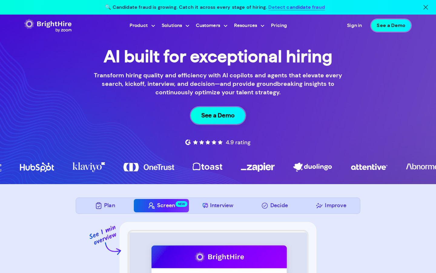BrightHire Homepage