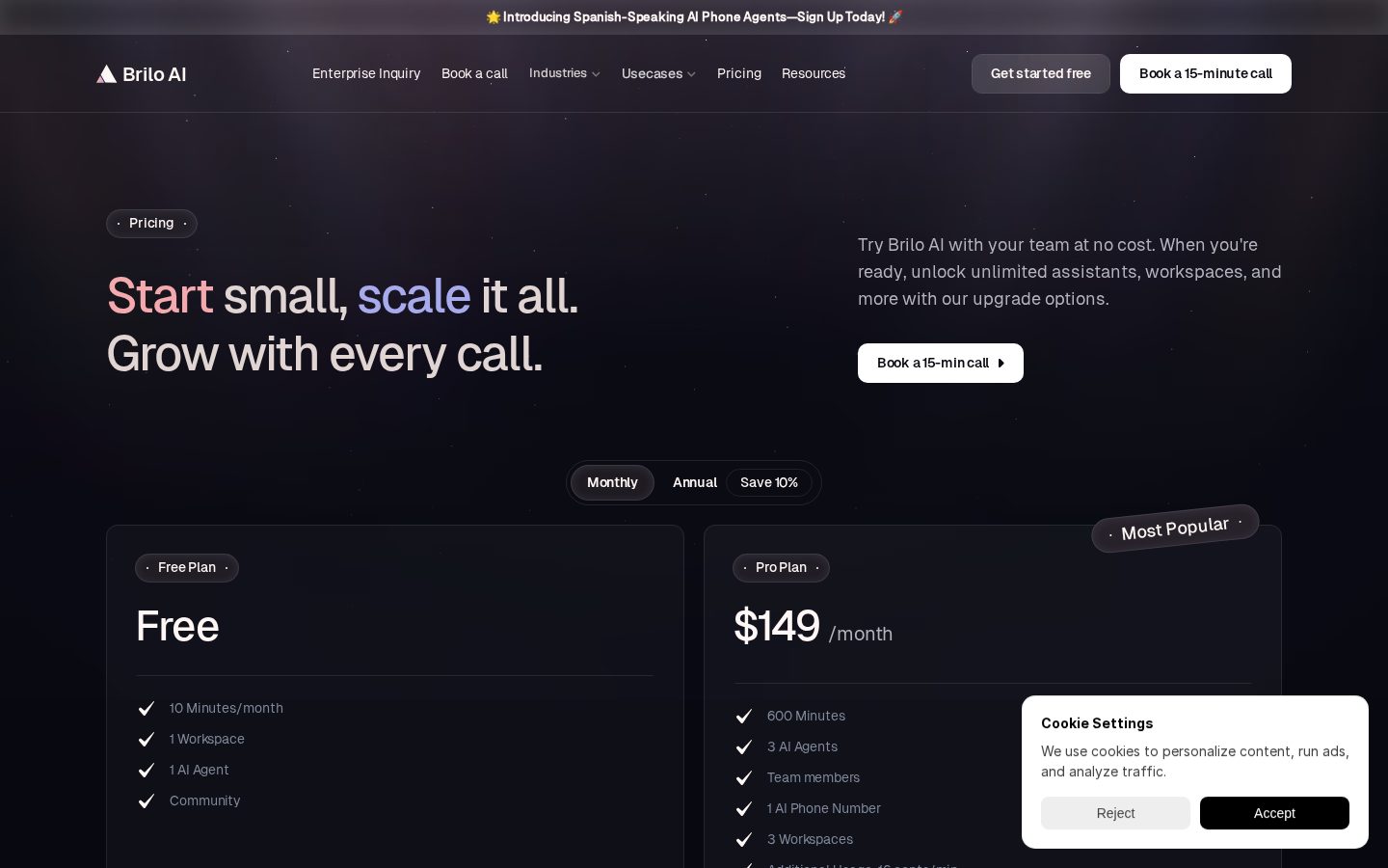Brilo AI Pricing