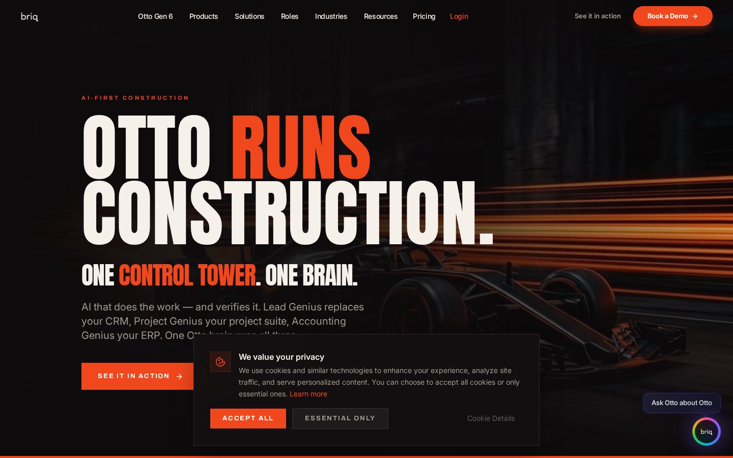 Briq AI Homepage