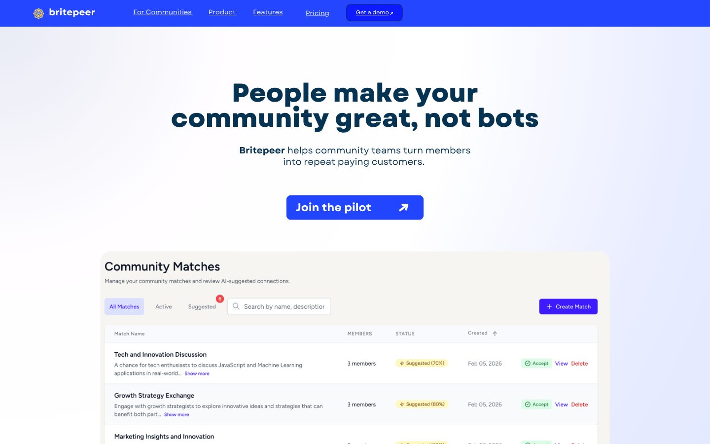 Britepeer Homepage