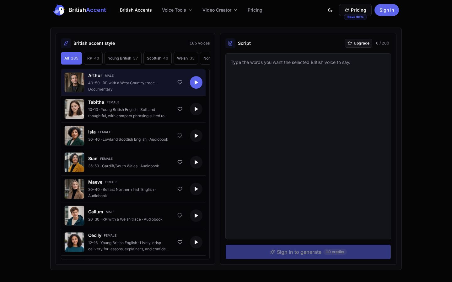 British Accent Homepage