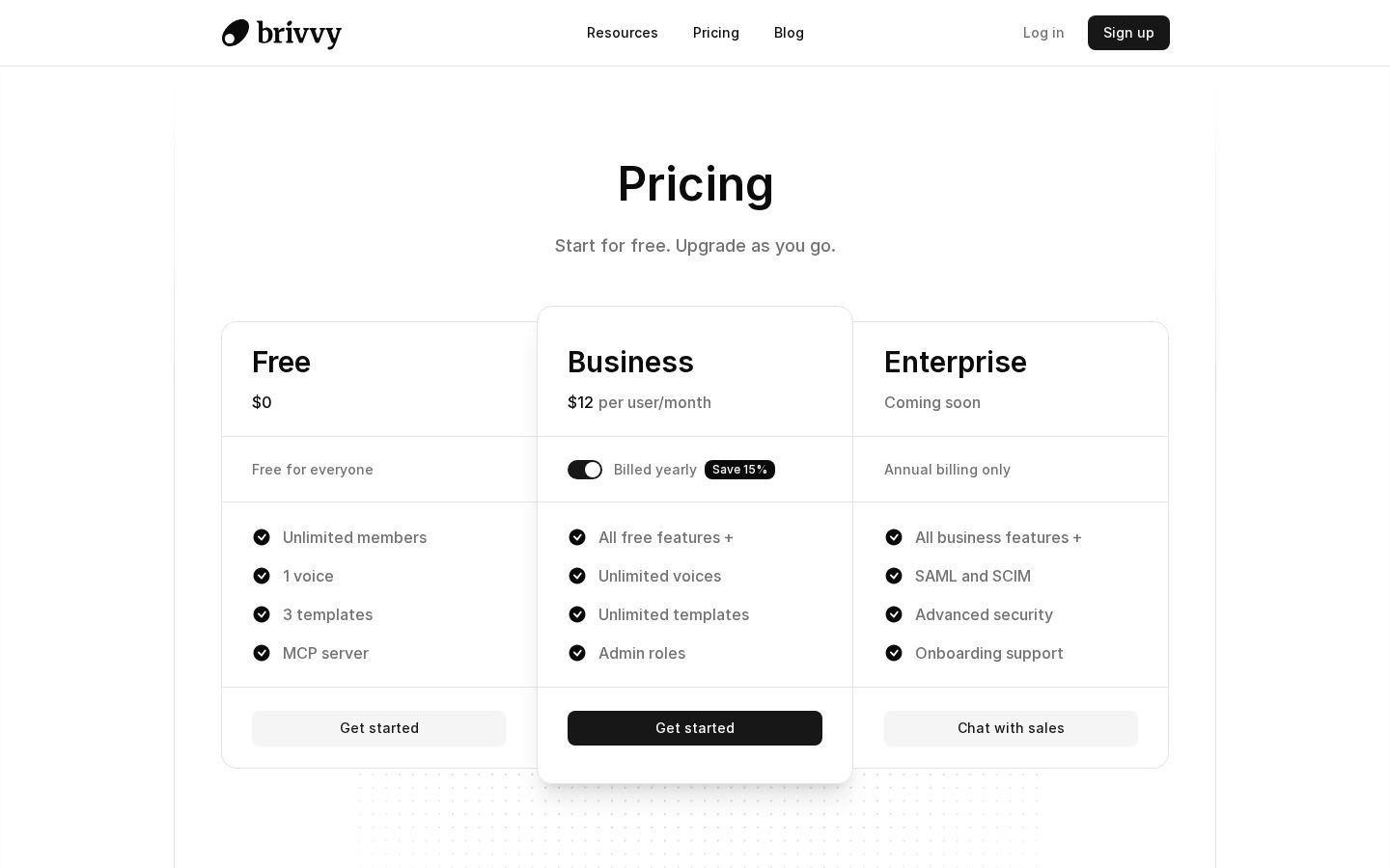 Brivvy Pricing