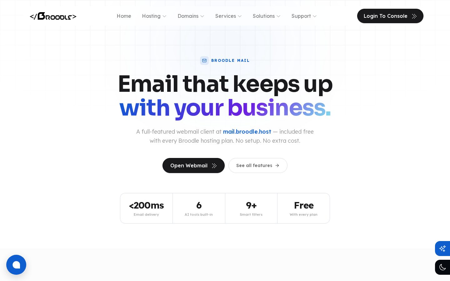 Broodle Mail Homepage