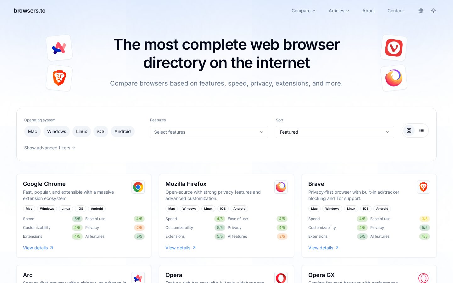 browsers.to Homepage