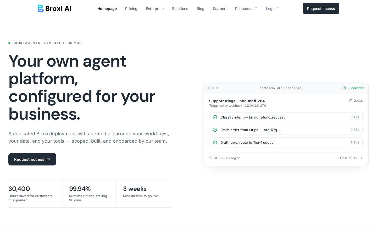 Broxi AI Homepage