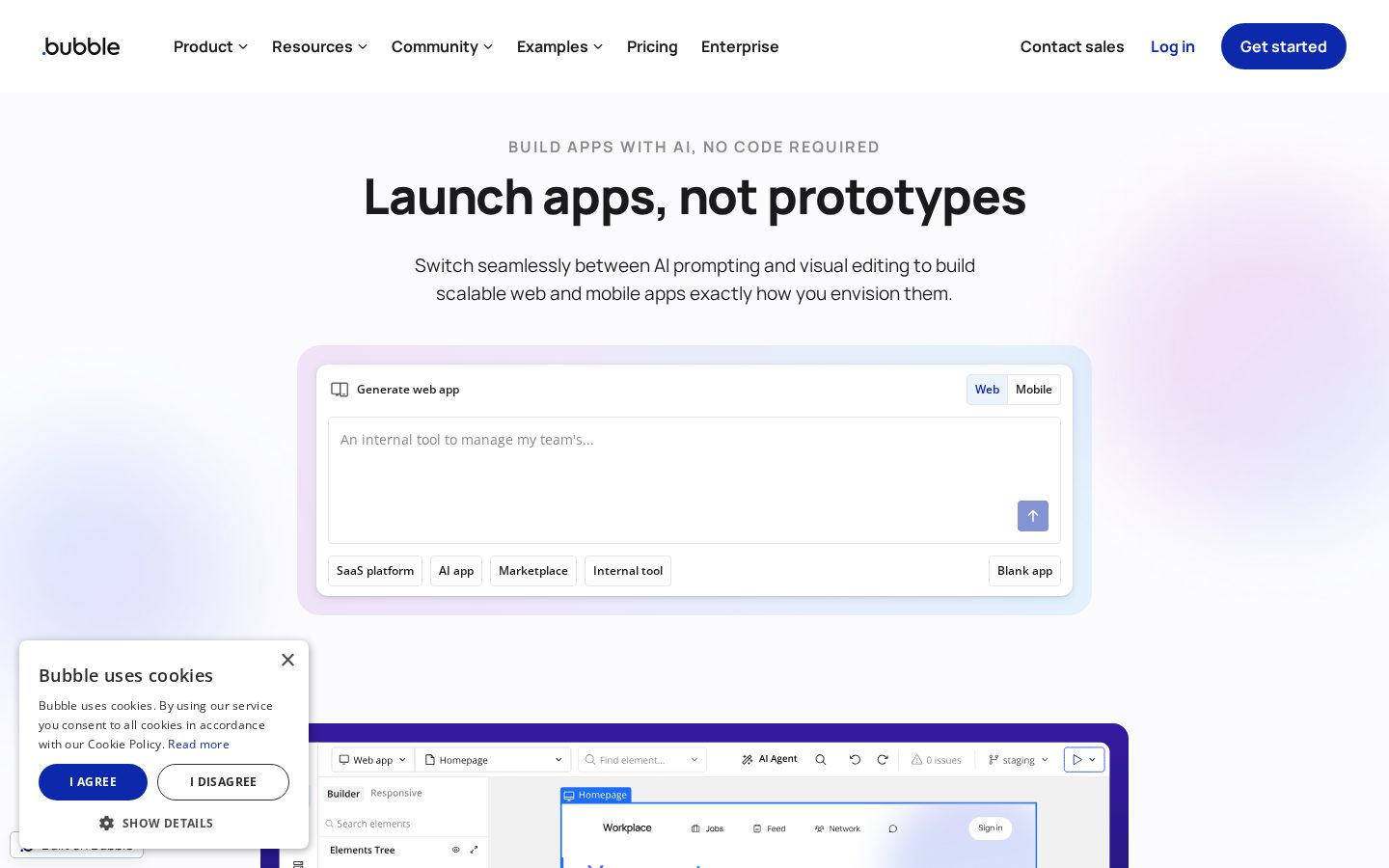 Bubble Homepage