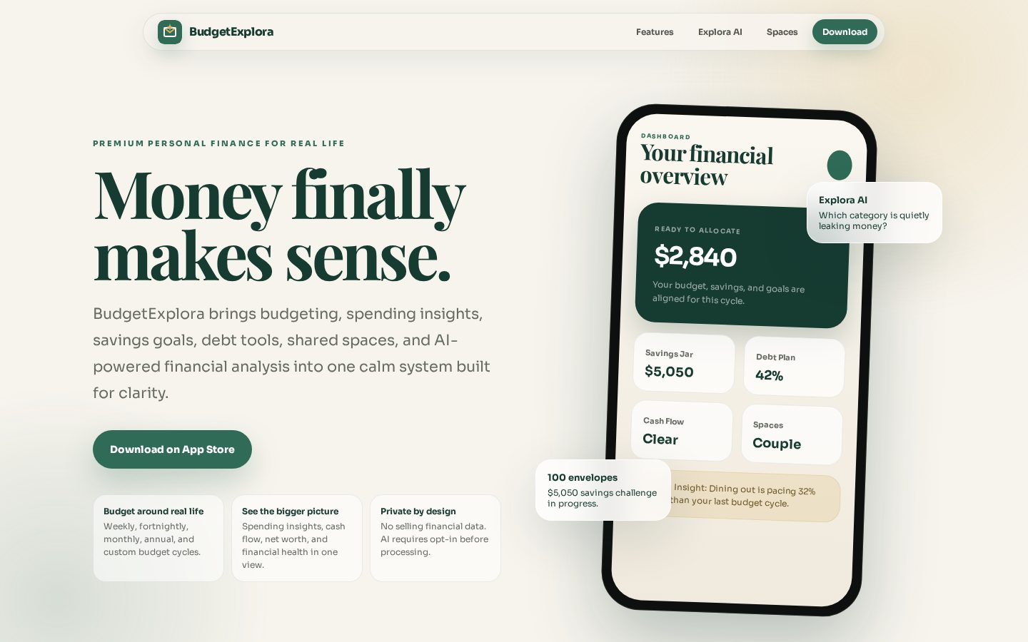 Budget Explora Homepage