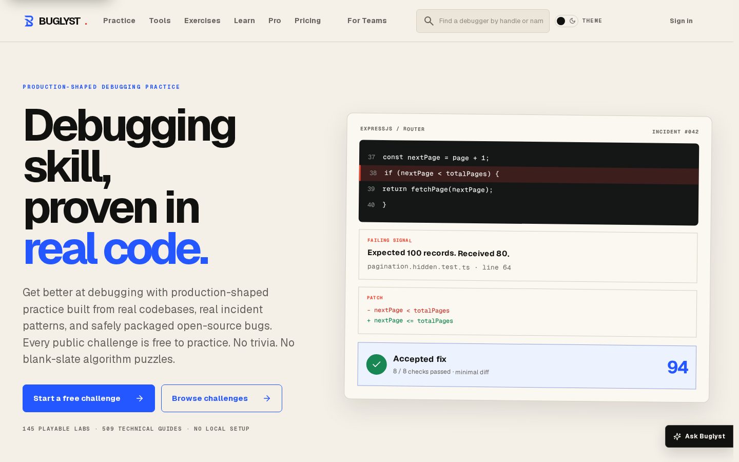 Buglyst Homepage