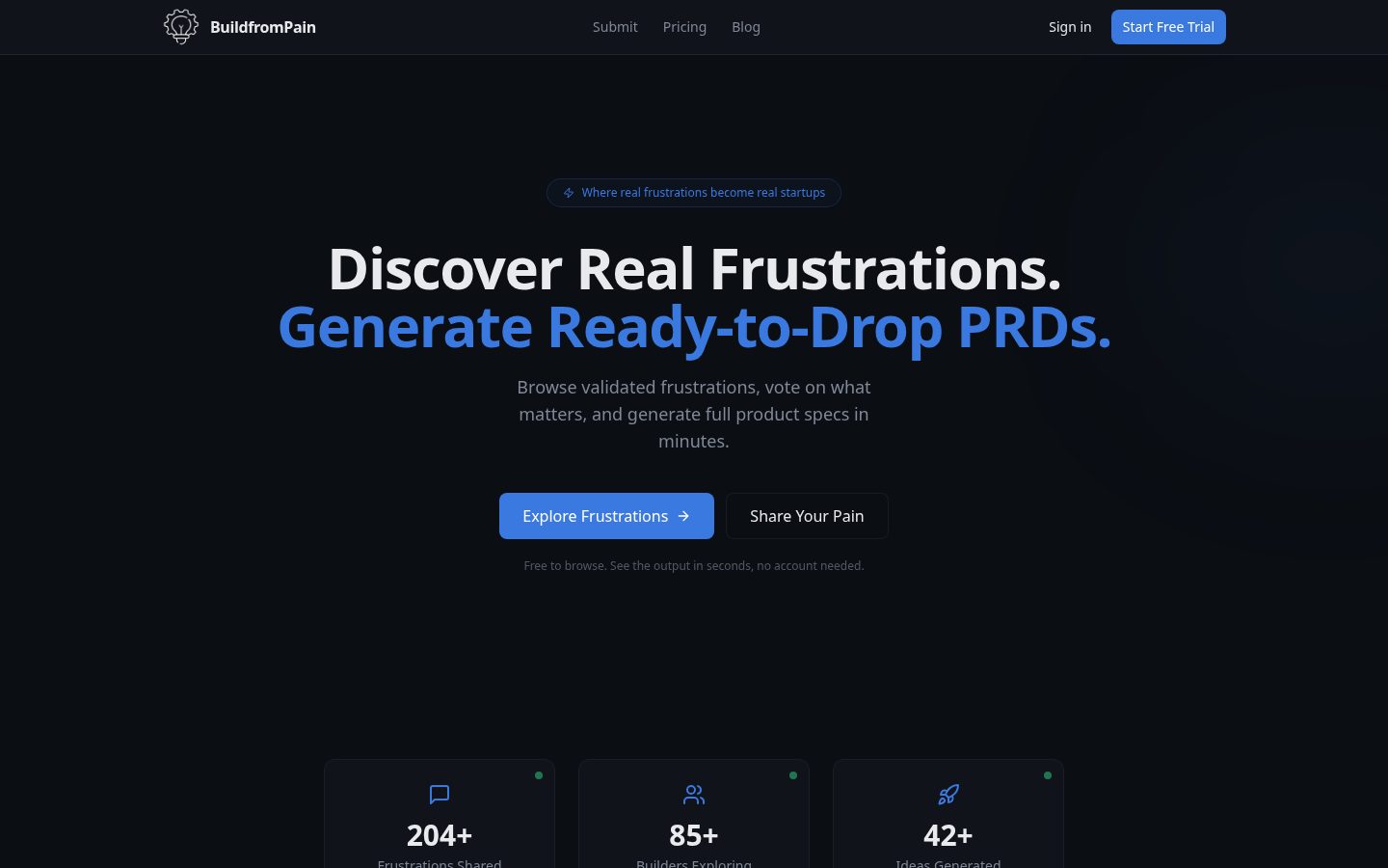 BuildfromPain Homepage