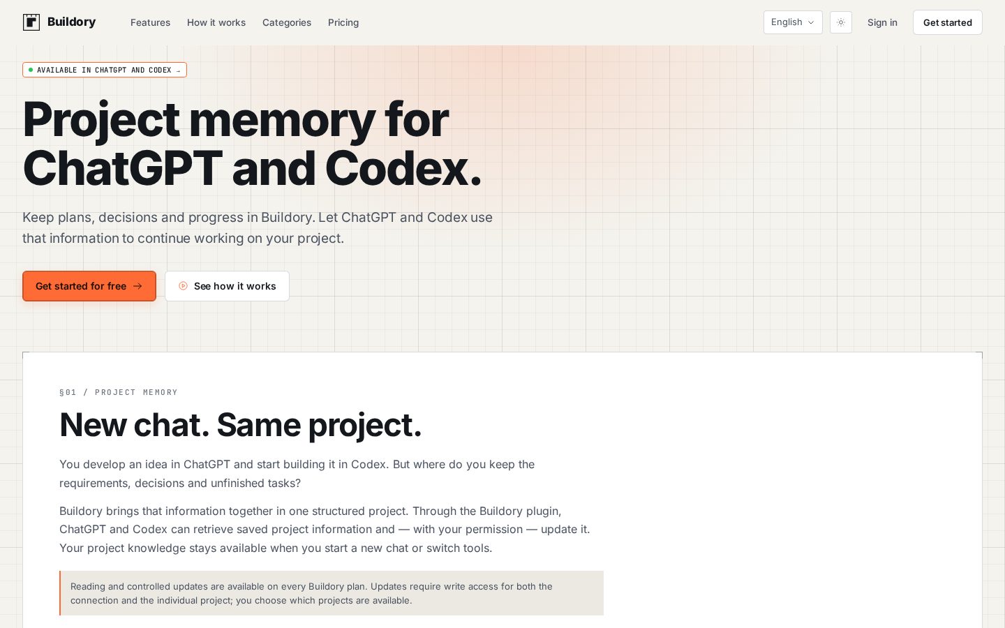 Buildory Homepage
