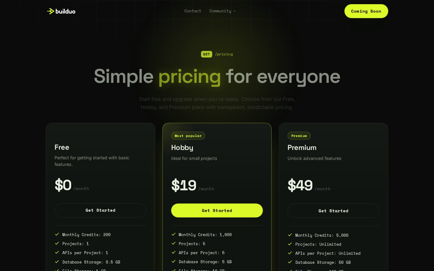 Builduo Pricing