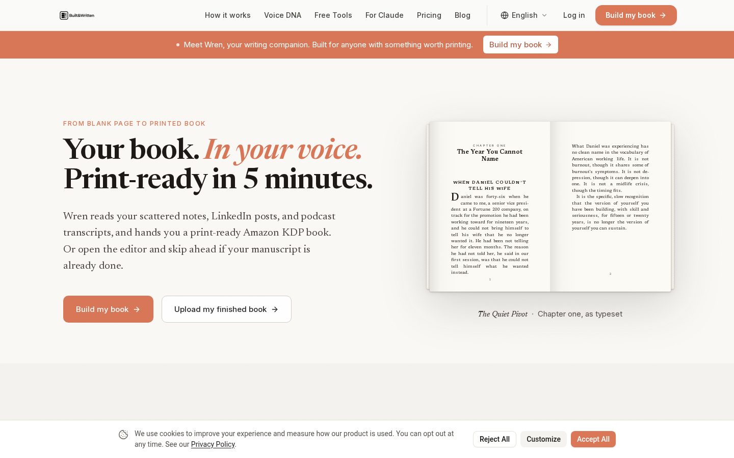 Built&Written Homepage