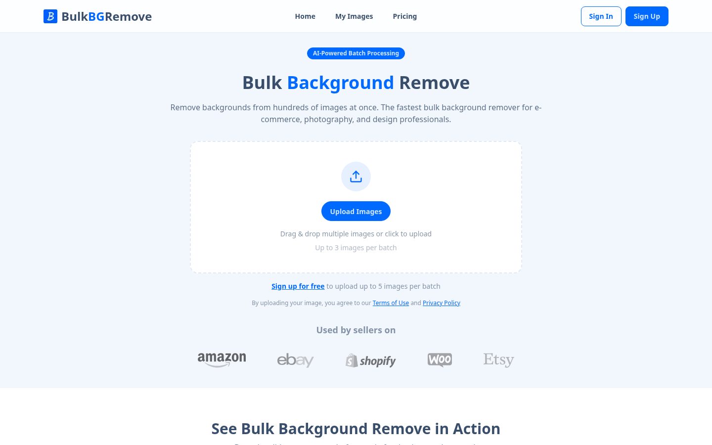 BulkBgRemove Homepage