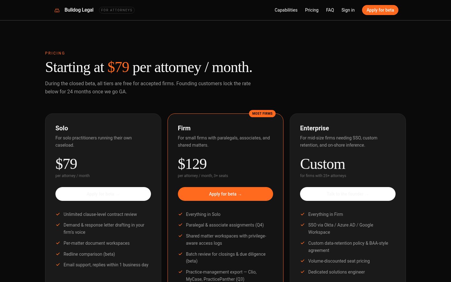 Bulldog Legal Pricing