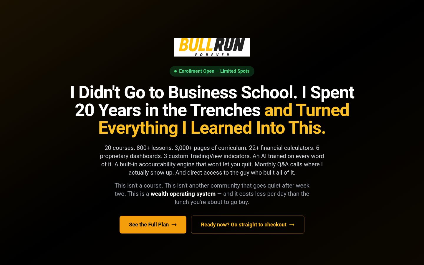 Bullrun Forever Homepage
