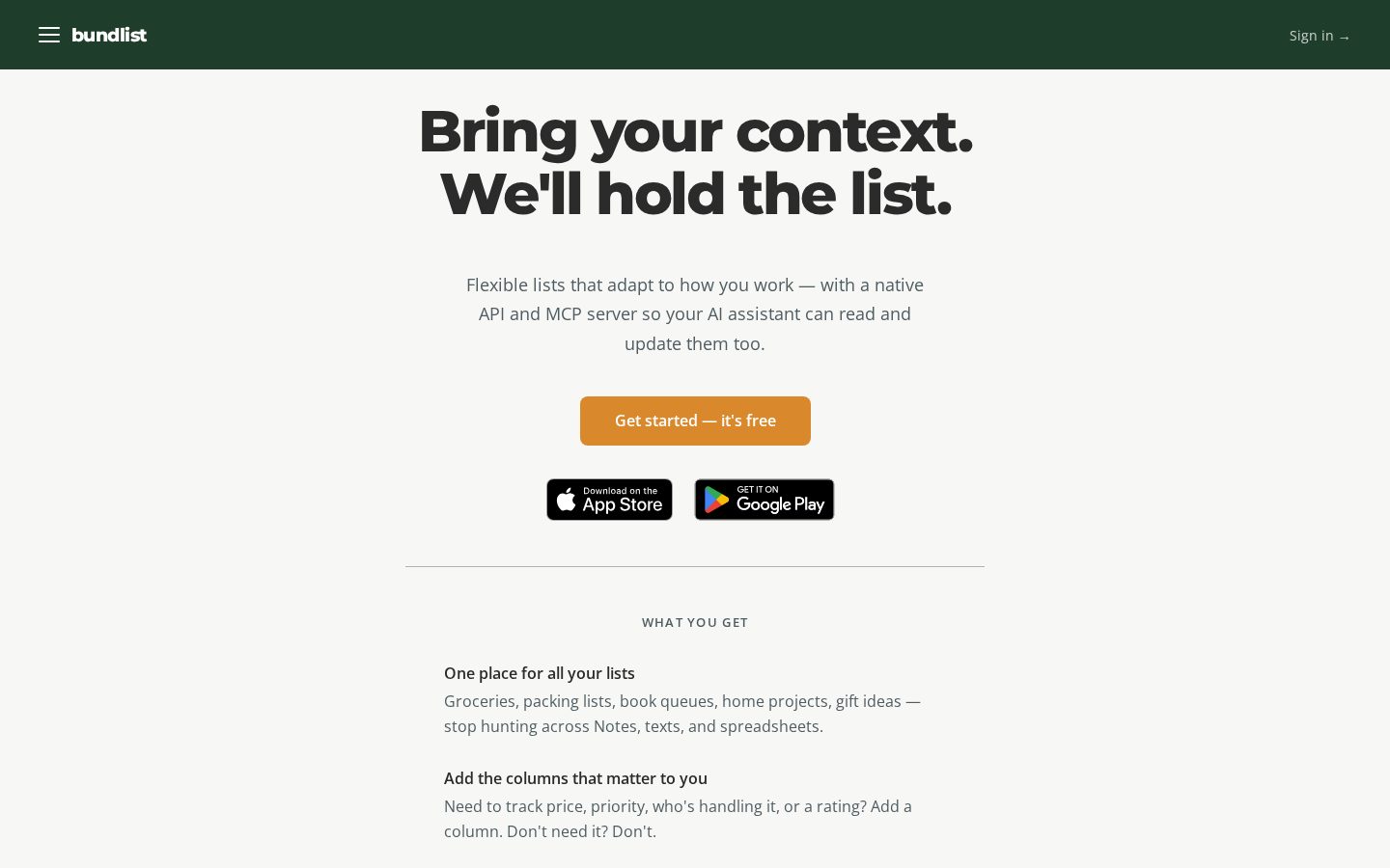 bundlist Homepage