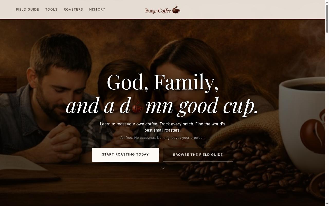 Burge Coffee Homepage