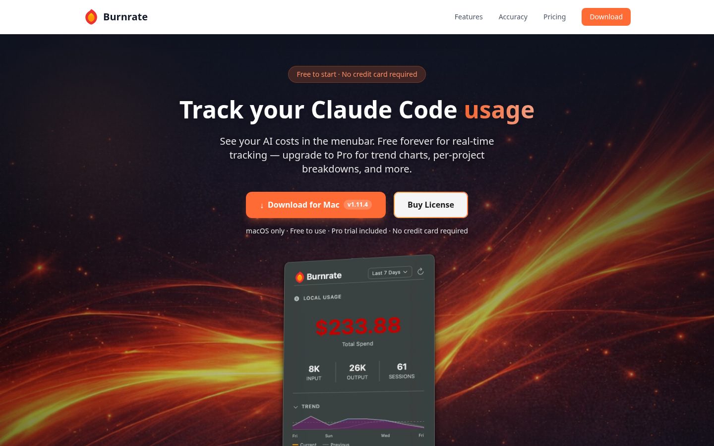 Burnrate Homepage
