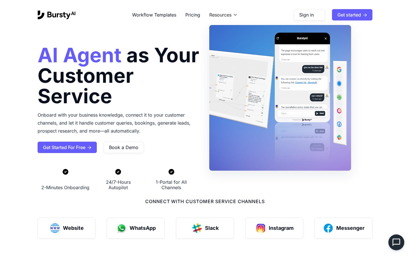 BurstyAI Homepage