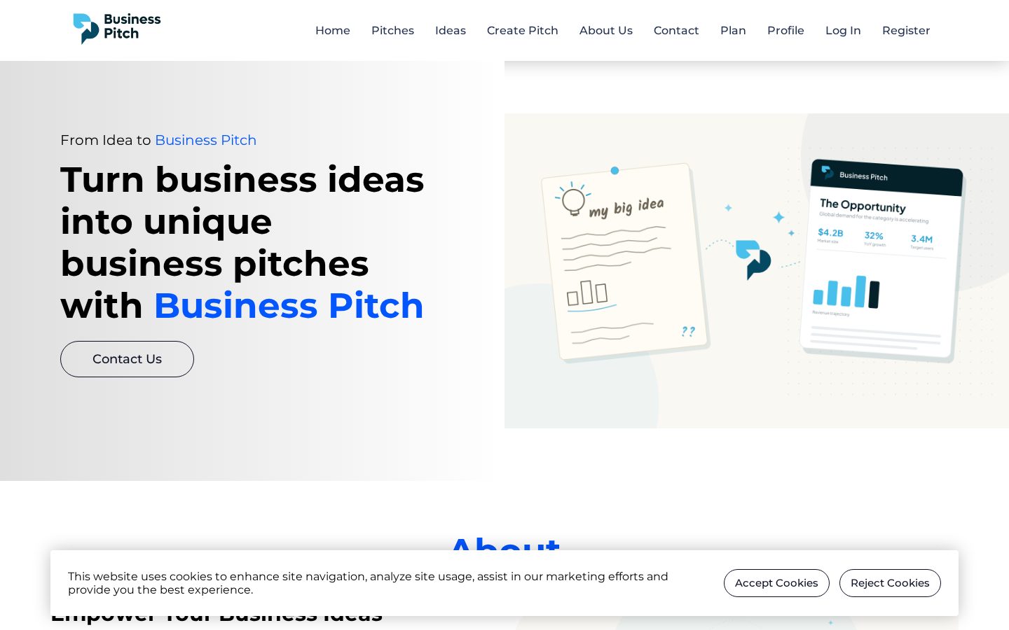 Business Pitch Homepage