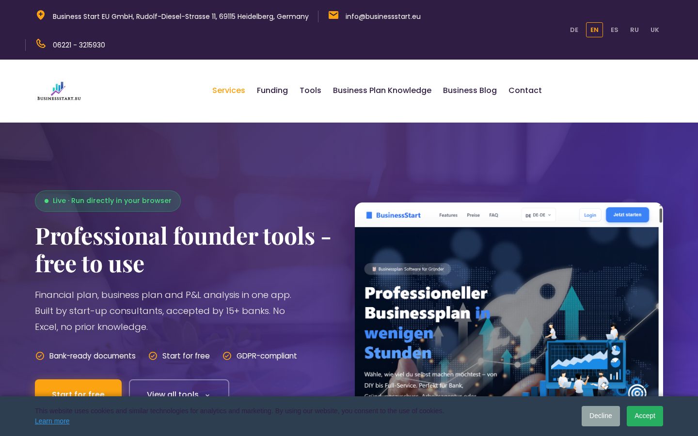 BusinessStart EU Homepage