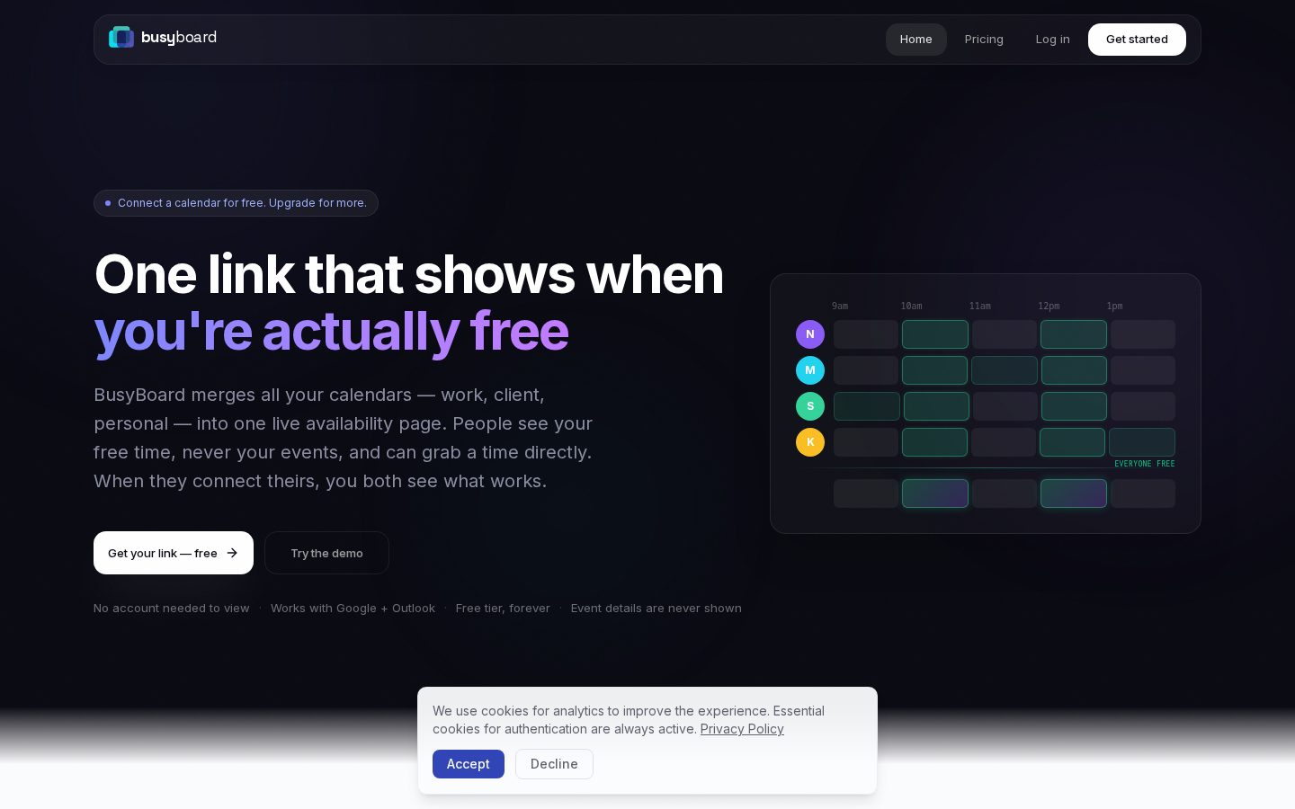 BusyBoard Homepage