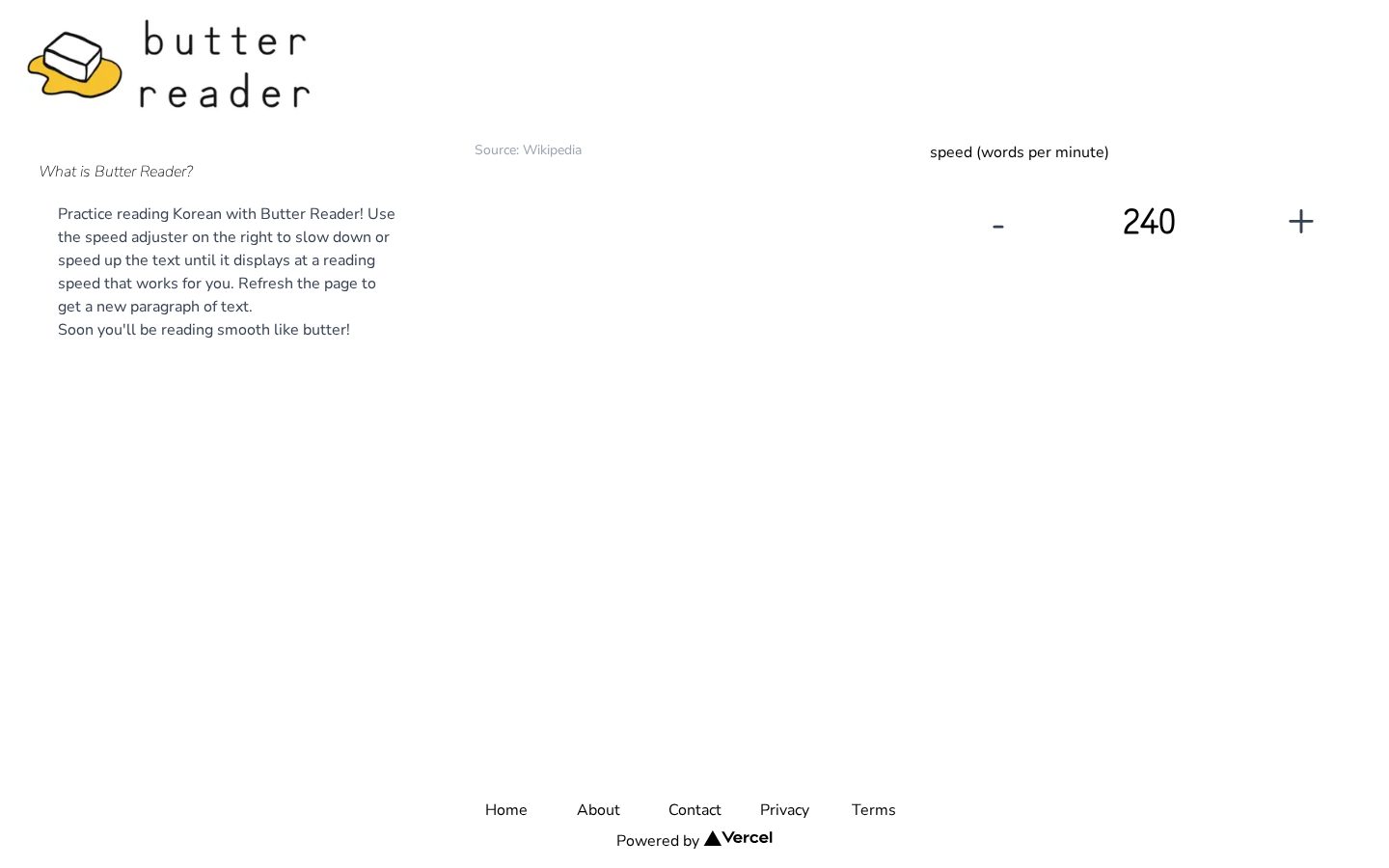 Butter Reader Homepage