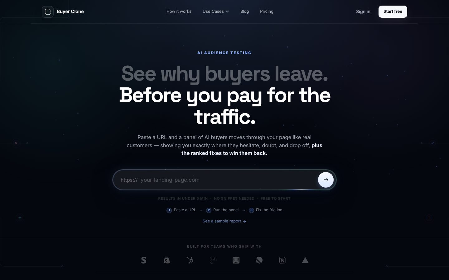 Buyer Clone Homepage