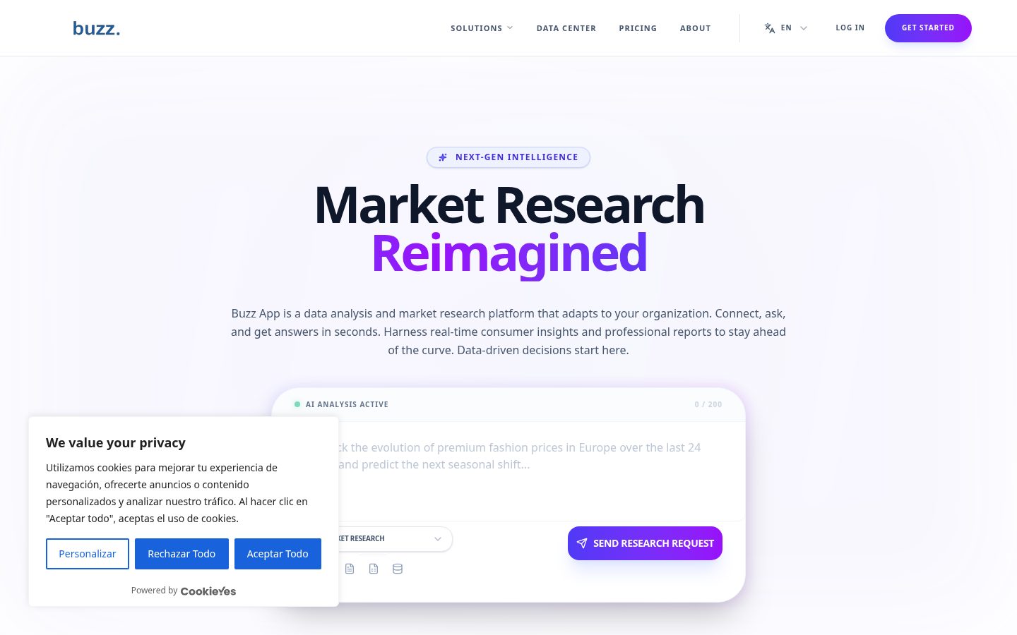 Buzz App Homepage