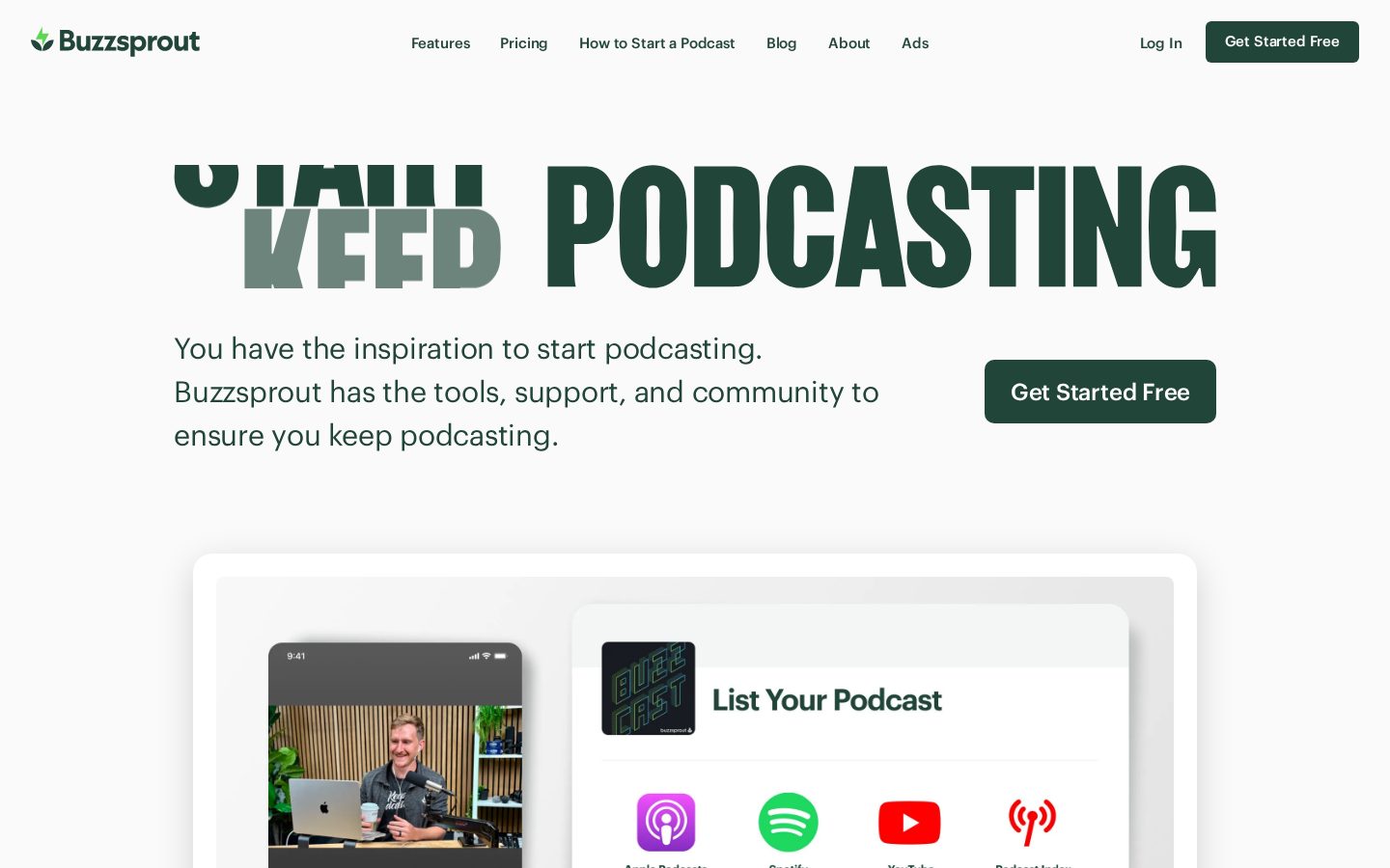 Buzzsprout Homepage