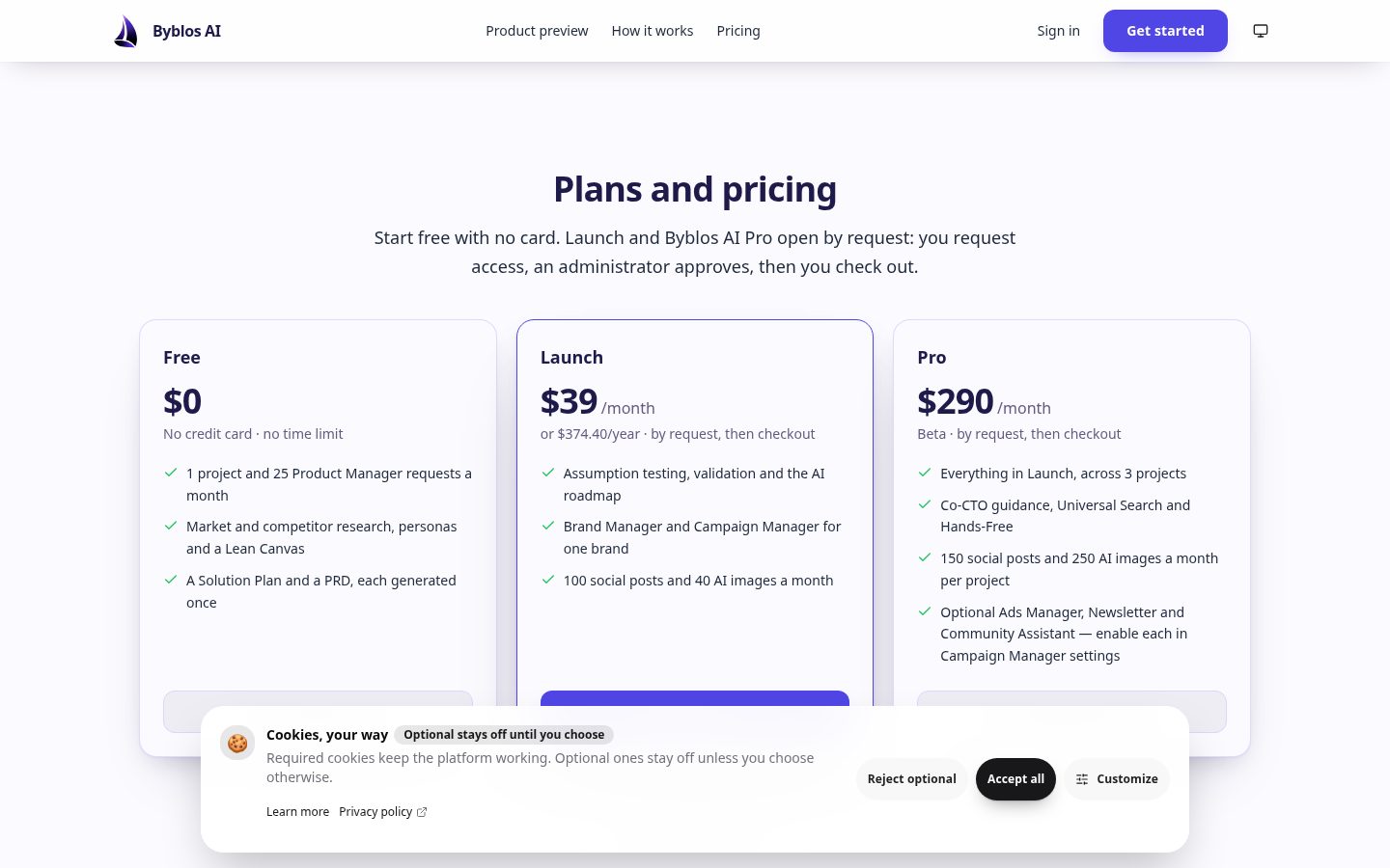Byblos AI Pricing