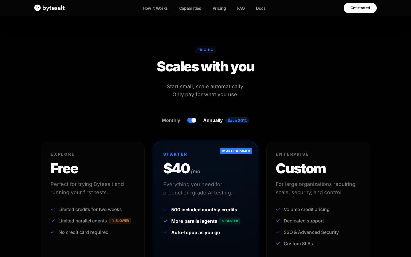 Bytesalt Pricing