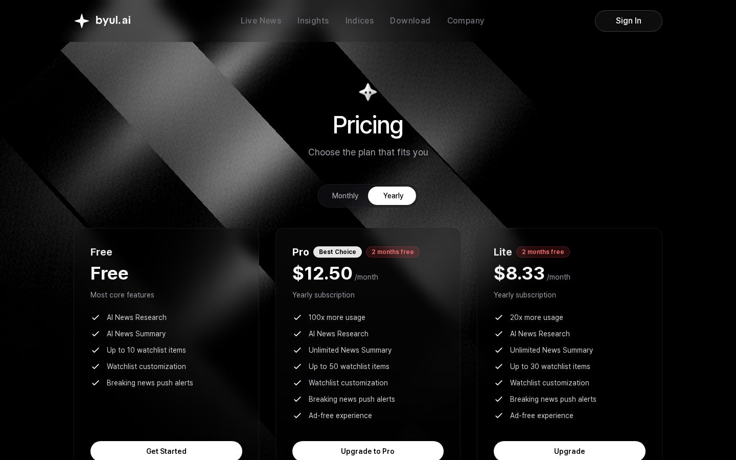 byul Pricing