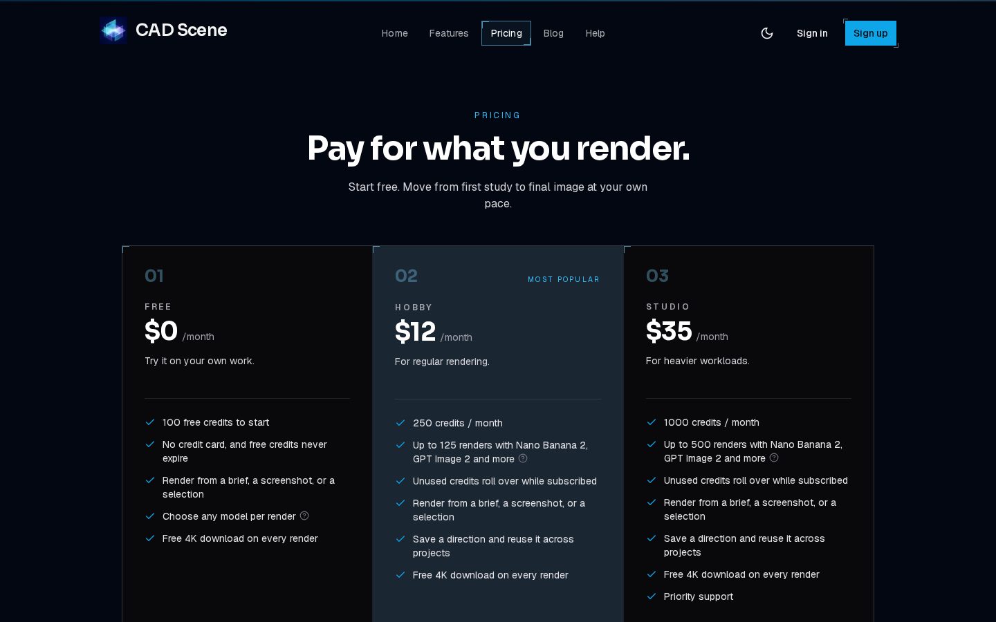 CAD Scene Pricing