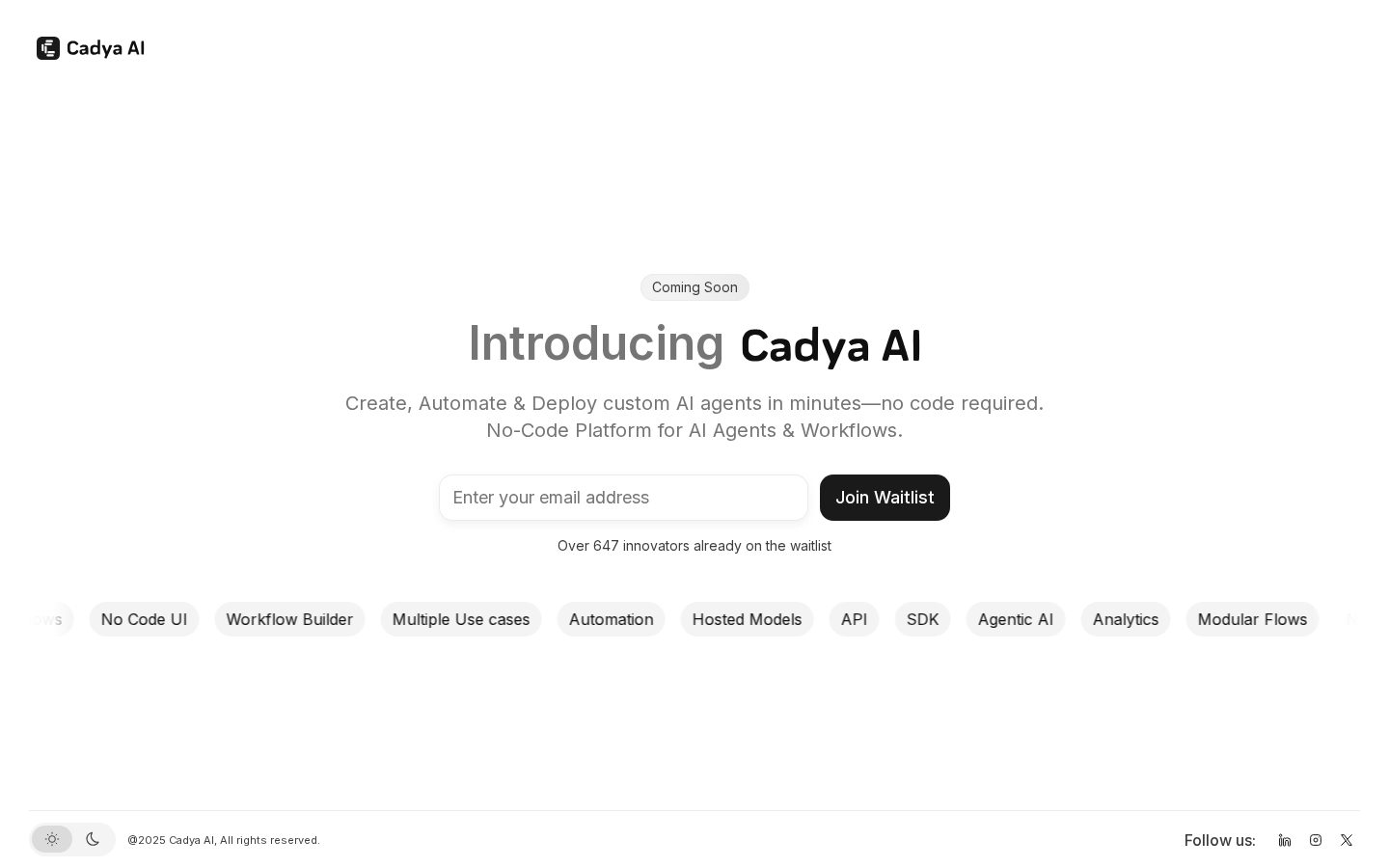 Cadya AI Homepage
